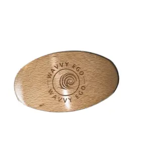 Wood boar bristle 360 wave brush