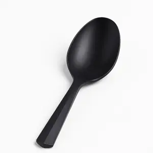 Classic Black Plastic Spoons - Economy Pack