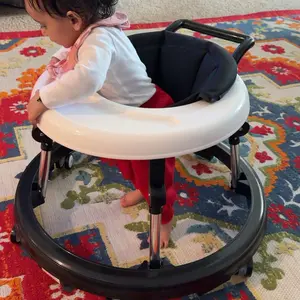 Baby Walker Foldable with 9 Adjustable Heights,  Girls Boys Babies 7-18 Months, Baby Walker with Wheels Portable Anti-Rollover,Springtok