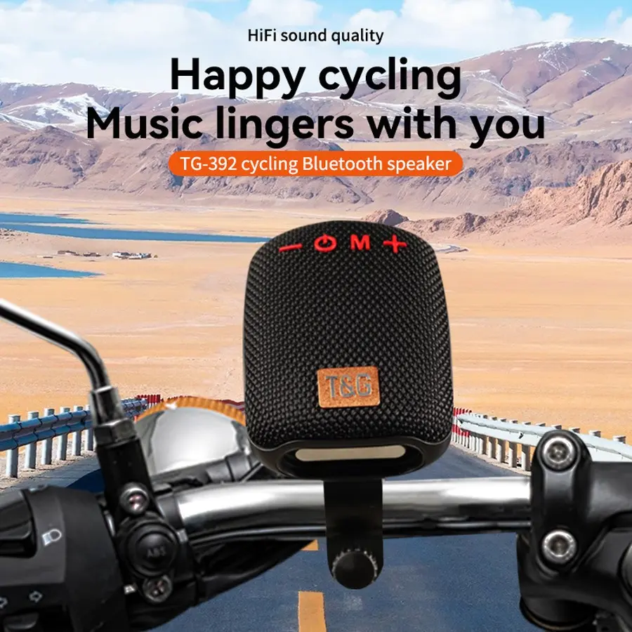 Portable Wireless Bluetooth Speaker Radio FM Subwoofer Waterproof Mini Sound Box Stereo Music Full Bass Small Caixa De Som Bike Bicycle Motorcycle Speakers Mp3 Woofer Column Outdoor cycling Mount TWS