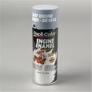 212 MAIN Krylon DE1612 Engine Paint - 12 oz Gray Ceramic Primer-Infused Enamel, Heat Resistant, High Gloss, Oil Proof