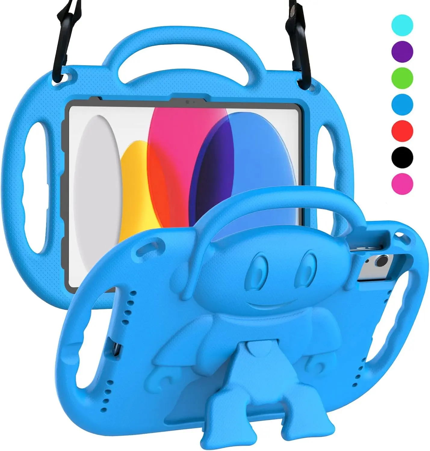SUPLIK Kids Case for New iPad 11th Gen (A16) 11-inch 2025 & 10th Generation 10.9" 2022 & Air 11" 2025/2024 & Air 5th/4th Gen & Pro 11, Durable Shockproof Cover with Shoulder Strap Handle Stand, Blue