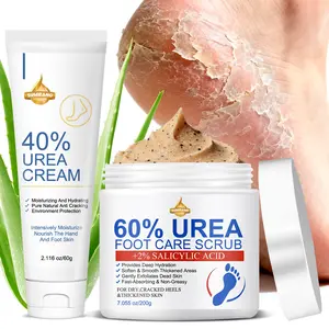2pc 60% Urea Foot Exfoliating Cream, Dead Skin Remover, Moisturizing, Softening, Deep Hydration, Quick Absorption, Non-Greasy