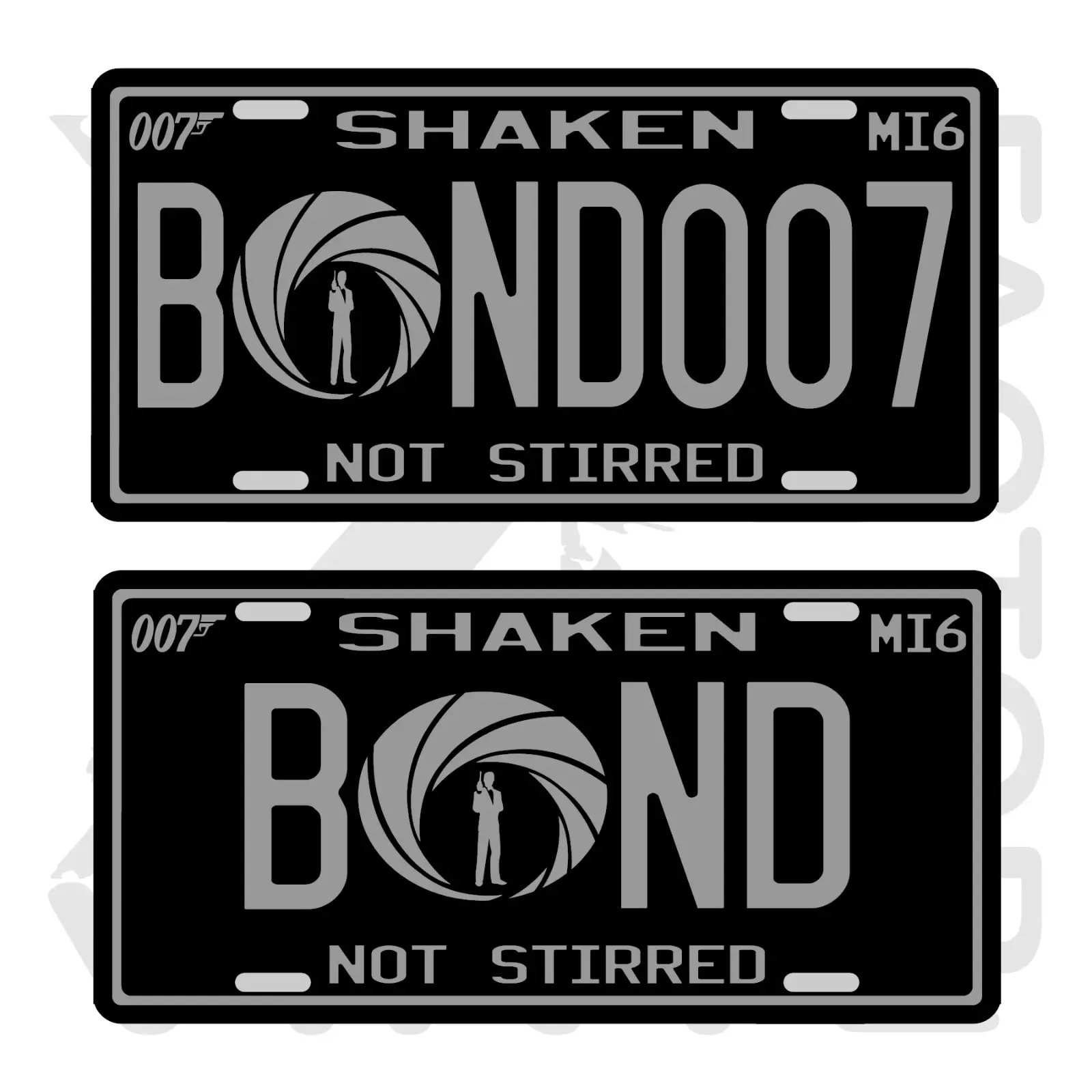 James Bond License Plate, Durable Aluminum Car Tag