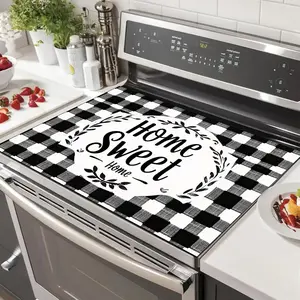 Non-Slip Rubber Oven Mat, Grid Design, Kitchen Stove Protector, Multi-Purpose Cover for Ovens, Washing Machine, Dryer