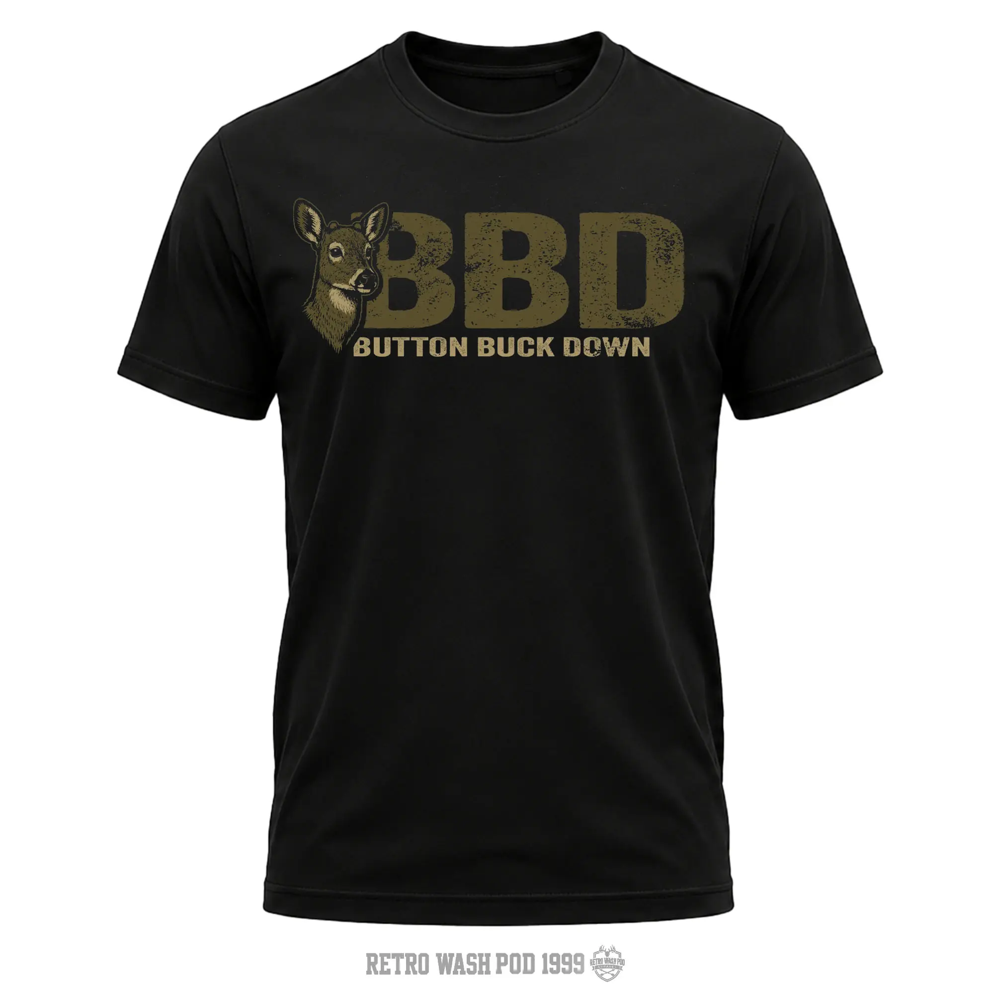 "BBD" Men's Shirt, Hunting T-shirt, Crew Bowhunting Shirt, Deer Skull Archery Tee, Archery Tactical Gear, Unisex Short Sleeve Casual 100%, Outdoor Gift For Men, Made In USA.