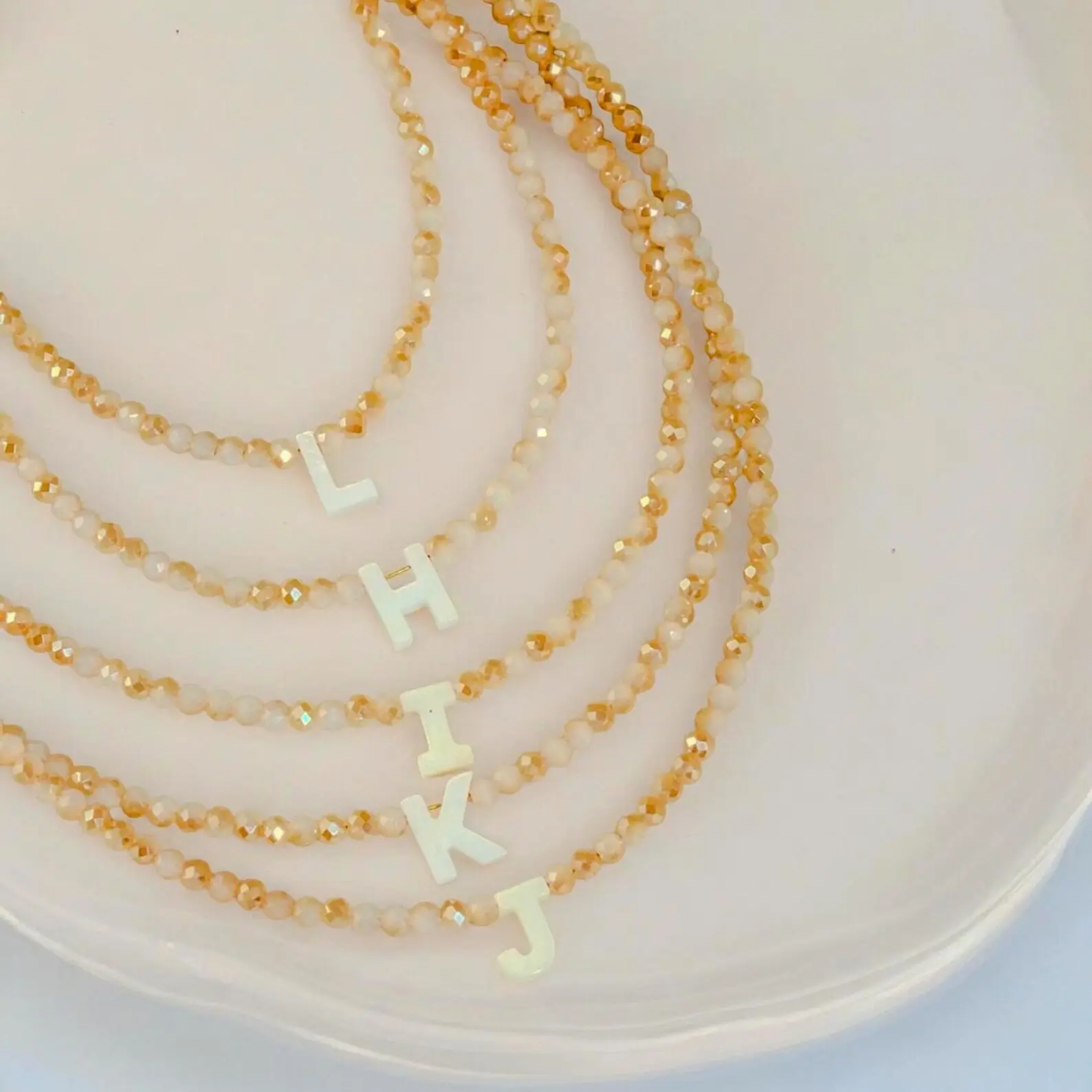 Custom Initial Beaded Choker – Handmade Shell Necklace, Beach Jewelry