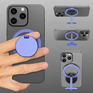 Stand For Tablet Magnetic 3 Sections Simplicity Ring Phone Handphone Popsocket Magsafe Ipad Holder Double Side Silicone Suction