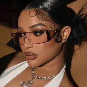 Women New Full Frame Irregularity Shaped Glasses Fashionable Popular Metal Glasses Multicolor Lenses Luxury Artsy Men Glasses