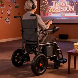 Foldable Electric Wheelchair 65lbs 8-Hour Operation Left/Right Hand Switchable for Elderly & Mobility-Challenged Adults Efficient Electromagnetic Braking System Safe Smooth Stops