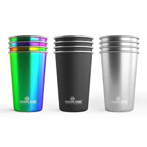 Reusable Stainless Steel Cups 4-Pack