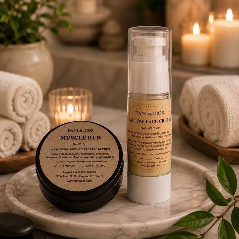 Beef Tallow Face Cream & Magnesium Muscle Rub Set