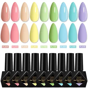 FOURLILY 9Pcs 9 Colors 10ml Gel Nail Polish Kit, Soak Off UV Gel Polish Nail Set for Beginners, Manicure Gel Starter Kit, Nail Art Products, Glossy Formula Nail Polish Gel Gift for Women Girls