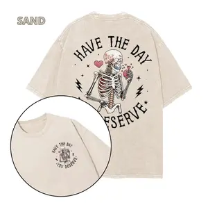 Have The Day You Deserve printed Gym Shirt, Gym Shirt, Graphic Gym Shirt, Vintage Washed Tee Contton, Gym Shirt Women-men's shirts- Mom Tee, 90s Unisex Streetwear Tee