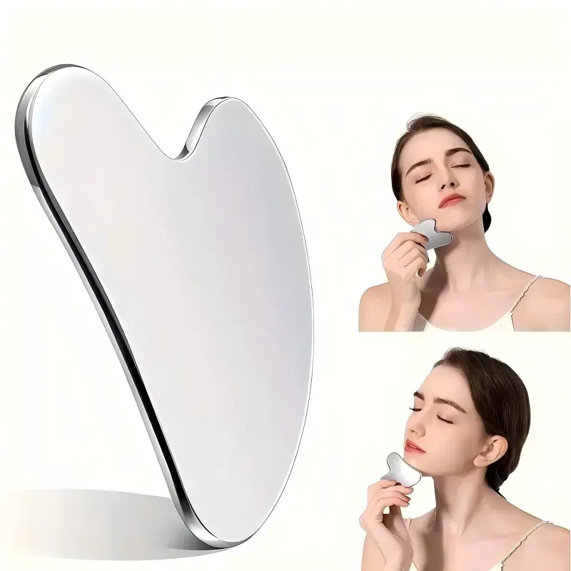 Stainless Steel Gua Sha Facial Tool - Unisex, Lightweight, Non-Toxic, Fragrance-Free Skincare Massager for Anti-Aging, Muscle Relief; Christmas, Thanksgiving, Father's Day, Valentine's Day Gift for Adults