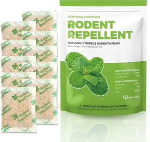 10 Pouches Mice Repellent for House, Peppermint Rodent Repellent, Rats Repellent Mouse Repellent