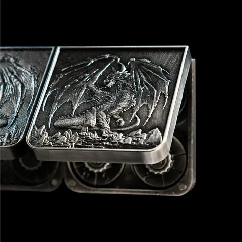 7-in-1 Foldable Metal DND Dice Spinner Set with Magnetic Storage Box, Pocket-Sized Polyhedral Dice for Dungeons & Dragons & Tabletop RPGs