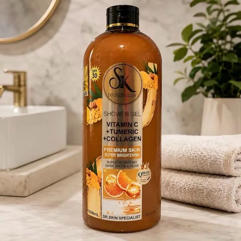 Sk duchess glow vitamin c +Turmeric + Collagen scrub shower gel 1000ml Spf 30