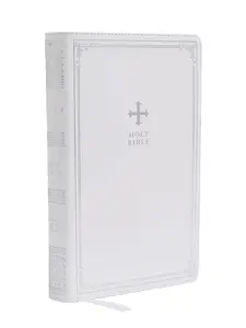 NRSV Catholic Edition Gift Bible White Leathersoft, Comfort Print, Complete Catholic Bible, Holy Bible NRSV CE