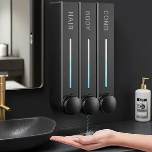 3-Piece Wall-Mounted Soap Dispenser Set, Includes 3 Nozzles, Plastic-Free Design, Easy Installation, Ideal for Bathroom & Kitchen
