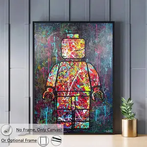 Creative Graffiti Pattern Canvas Wall Art without Frame, Modern Art Design, Modern Wall Art Poster, Wall Decor for Home Living Room Bedroom Office School, Wall Art Painting