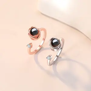 Couple's Ring I Love You Gift in 100 Languages Opening Adjustable