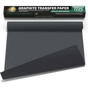 Graphite Transfer Paper Roll - Black Waxed Carbon Paper 17" x 15ft Transfer Paper Roll, Graphite Paper