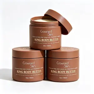 3pcs Crowned Skin King Cologne Body Butter - Warm & Sensual Scent, Sandalwood & Leather Notes, Organic Shea & Mango Butters, Moisturizing Formula, All-Day Fragrance