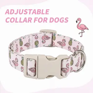 Flamingo Theme Cartoon Dog Collar, Durable Breathable, Suitable for Small/medium/large Dogs, Ideal Puppy Birthday Gift