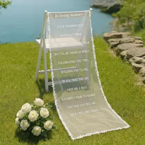 Memorial Wedding Chair Sign – “Reserved in Loving Memory” Lace Decor