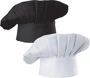 Chef Hat Set of 2 Pack Adult Adjustable Elastic Baker Kitchen Cooking Chef Cap Head Accessory