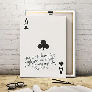 1 Count Wooden Framed Canvas, Ace Of Clubs Vintage Canvas Painting, Wall Art, Wall Decor, Charming Poker Inspired Decor, for Bedroom, Living Room, Hallway Ambiance, Art Decor, Art Wall Decoration, Can Be Hung - Easter & Mard
