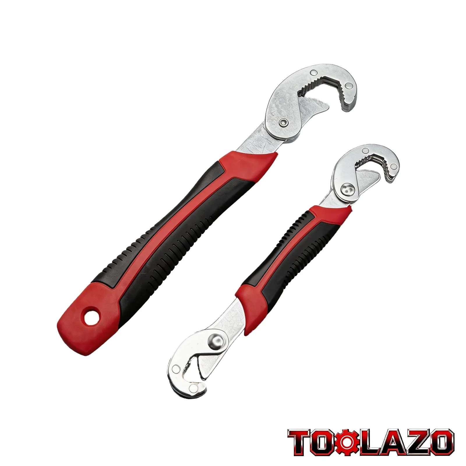 2-Piece Alloy Steel Heavy-Duty Metric Adjustable Wrench Set, 6-32mm (Millimeters) Precision Dual-Jaw Bite Spanner with Multi-Grip Jaws, Universal Compatibility for Pipes/Fasteners, Compact Kit for Plumbers