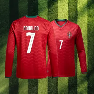 2026 Portugal National Team Home Red No. 7 Cristiano Ronaldo Long-Sleeved Football Shirt Jersey