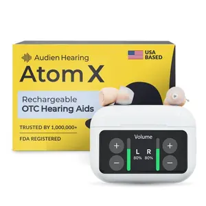 Audien Atom X OTC Hearing Aids for Adults – Premium Rechargeable In-Ear Hearing Aids with Touchscreen Volume Control, No Prescription Audien Atom X OTC Hearing Aids for Adults – Premium Rechargeable In-Ear Hearing Aids with Touchscreen Volume Control, No Prescription