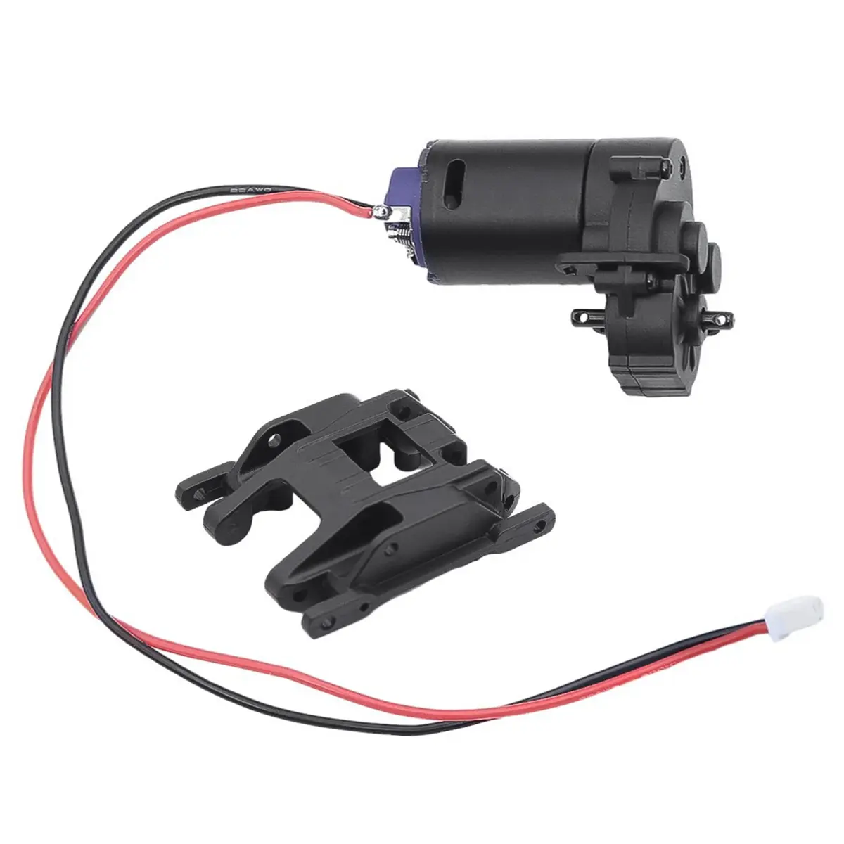 100% Brand New Plastic 1/18 RC Crawler Car Gearbox Assembly Upgrade Kit - 1 Transmission Motor Set with Skid Plate, Internal Gears, Stronger and More Durable Easy-to-Replace Parts for TRX4M Bronco Defender