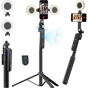 Auto   Tripod 360 Rotation,Phone Tripod for  w/Fill Light,Selfie Stick for  w/Remote Control,70" Phone Holder Video Recording for Content Creators (UTK-02)