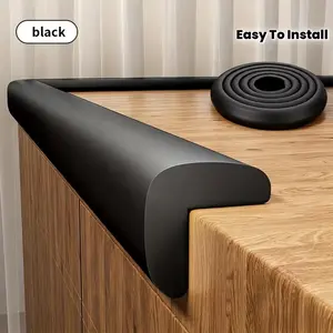 Durable Rubber Corner Protectors, Easy Installation, Scratch-Resistant, Stabilizes Furniture, Soft 200cm Edge Guards, Home Table Protection