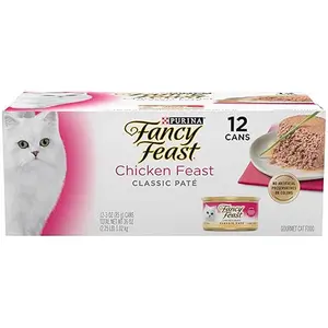 Fancy Feast Chicken Feast Classic Pate Collection Grain Free Wet Cat Food Multi-Pack - (2 Packs of 12) 3 oz. Cans