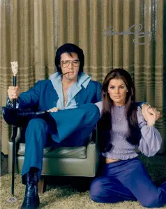 Elvis Presley Signed Portrait by Priscilla Presley, PSA Grade 10