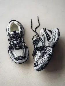 Men's Casual Sports Shoes New Fashion Dad Sneakers All Season Low Top Lace-Up Thick Sole Anti-Slip Wear-Resistant Comfortable Breathable Mesh Trendy Walking Patchwork Thick Soled Sneakers