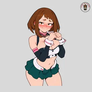 Sexy Anime Green Dress Sticker, Cute Brown Hair Waifu Decal Waterproof Laptop Car Bottle Gift