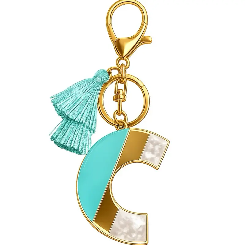 Monogram Marble Initial Keychain