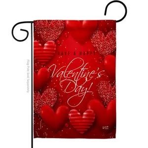 212 MAIN G135398-BO Angeleno Heritage 13x18.5 in. Rectangular Outdoor Weatherproof Valentine Theme Garden Flag, Double-Sided Spring Decor, Vertical House Banner Gift with Hanging Sleeve