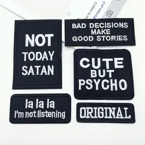 Letter Pattern Embroidery Patch, Lettered Embroidery, 5 Counts Funny Fashionable Embroidery Patch, DIY Embroidered Patch for Clothes, Jeans, Hat, Makeup Bag, Bag