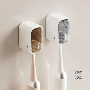 Wall Mounted Toothbrush Holder, Single Slot Design, Moisture-Proof and Dustproof, Saving Toothbrush Organizer for Bathroom, Travel