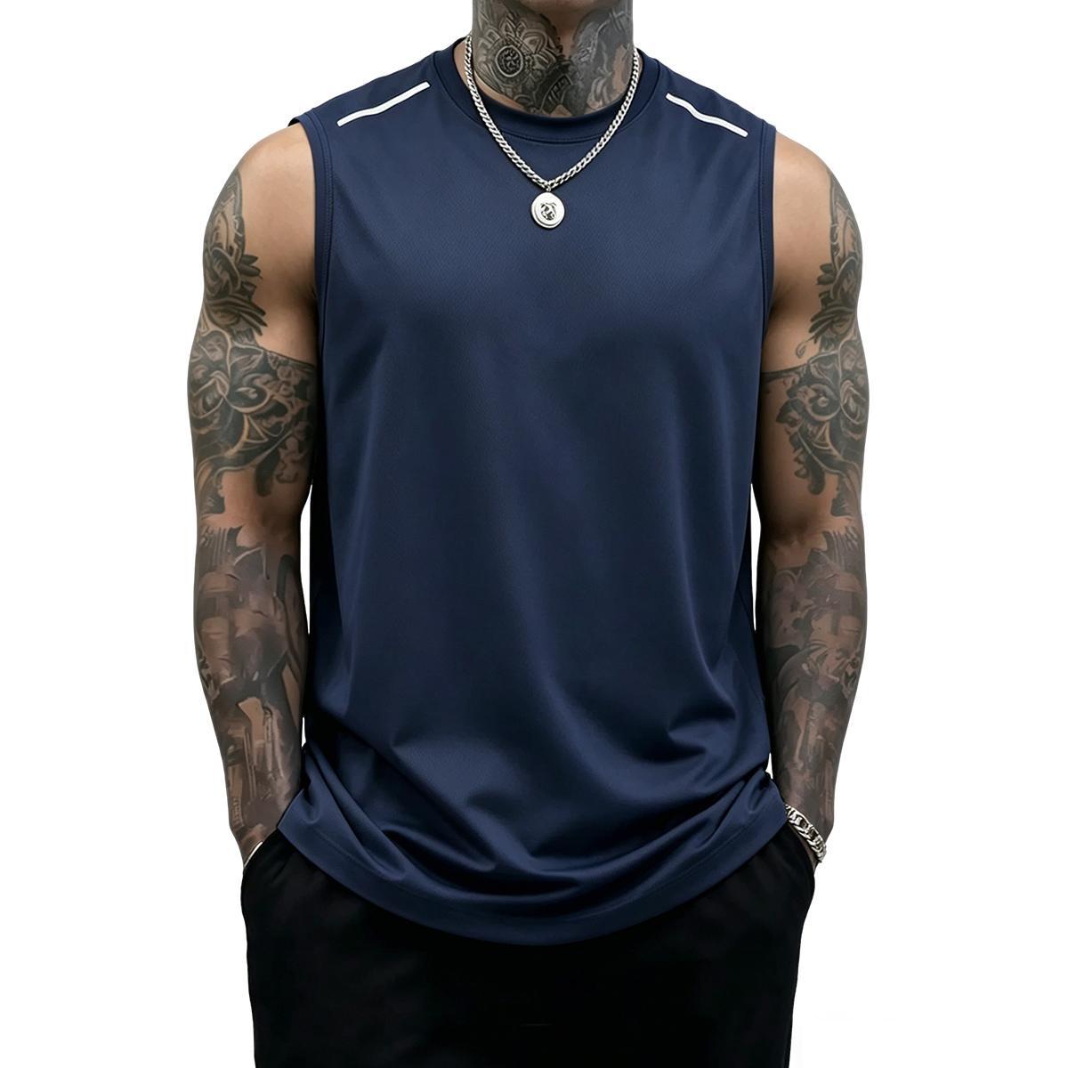 Men's Solid Color Tank Top - Stylish, Breathable, Comfortable Fast-Dry Tank Top for Sports Fitness, Casual Summer Men's Clothing, Undershirt