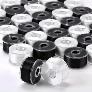Set of Sewing Machine Bobbins - 25/36 Pack, Durable Threads in Black & White for Crafting and Sewing Projects, Sewing Supplies Crafts