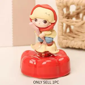 Ceramic Base Rotating Ornament, Spring Series Blind Box Doll, Collectible Gift, Car Decor, Birthday Gift, Cute Miniature, Cartoon Figurine, Furniture Decoration