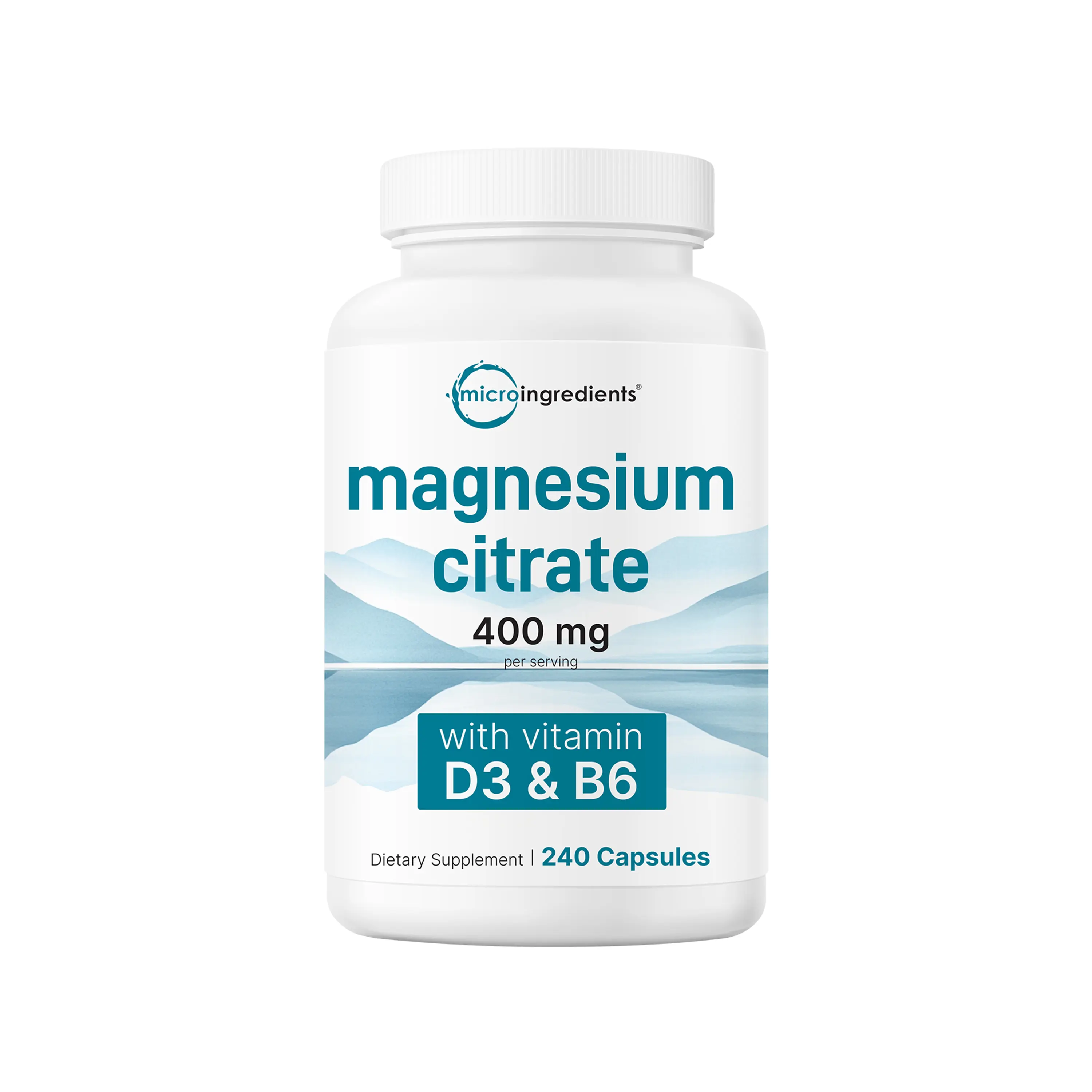 Micro Ingredients Magnesium Citrate with Vitamin D3 & B6, 240 capsules Micro Ingredients Magnesium Citrate with Vitamin D3 & B6, 240 capsules